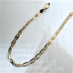 14K 585 Tri 3 Tone Gold White Yellow Red Gucci Link 4.6G 8